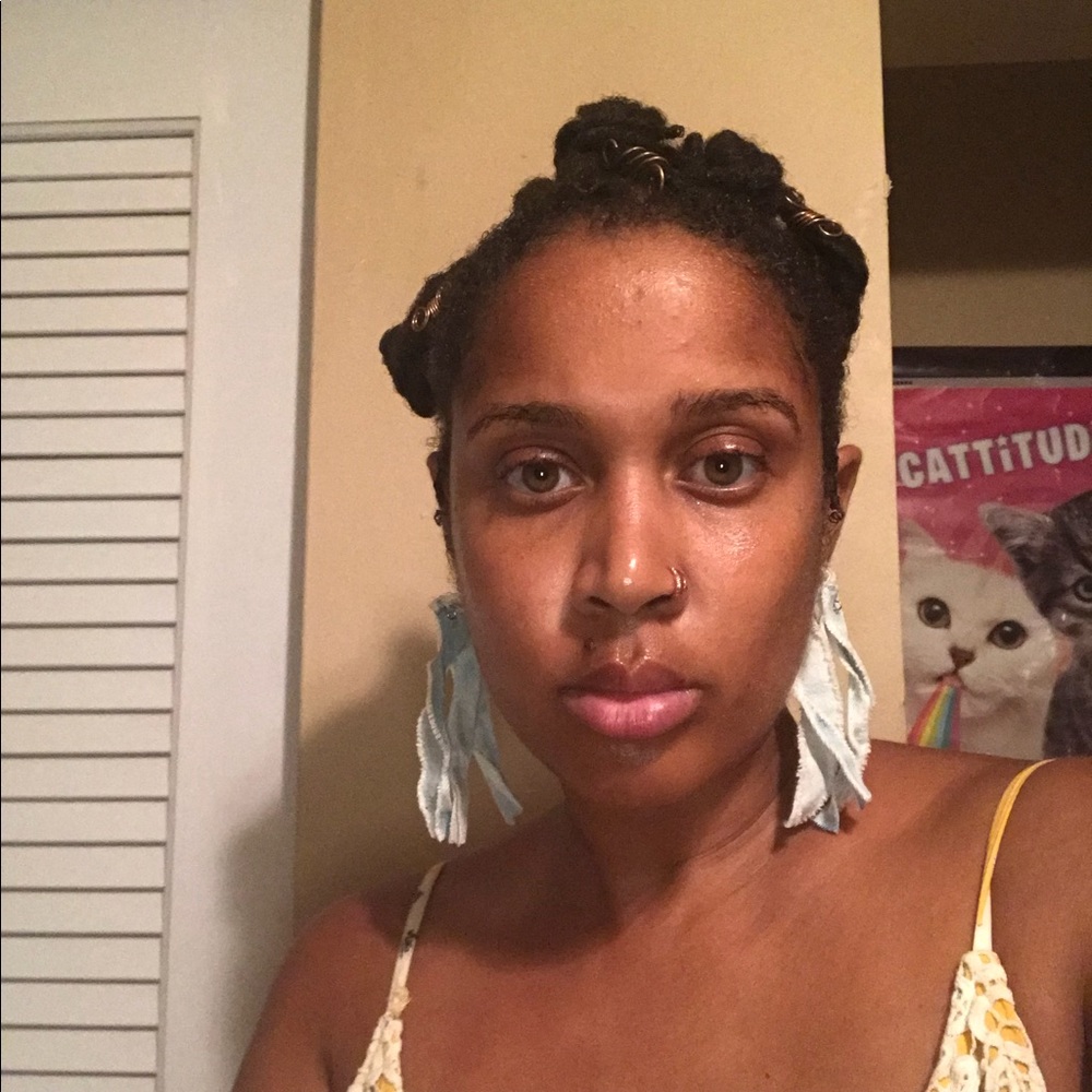 Denim earrings